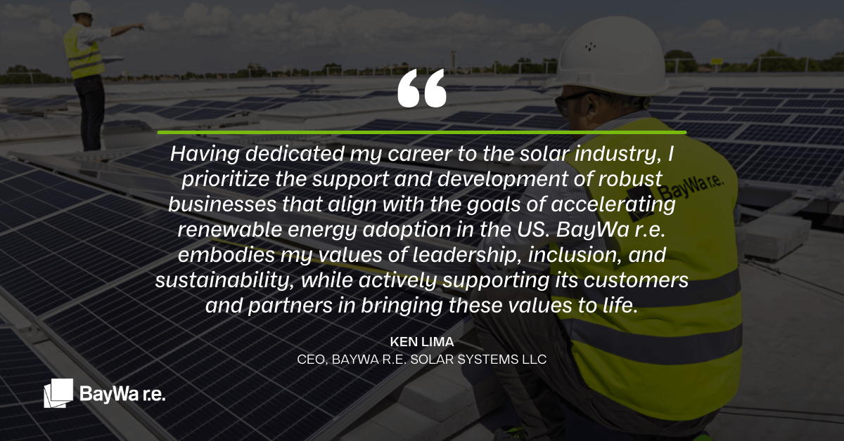 quote from ken lima of baywa r.e. solar systems