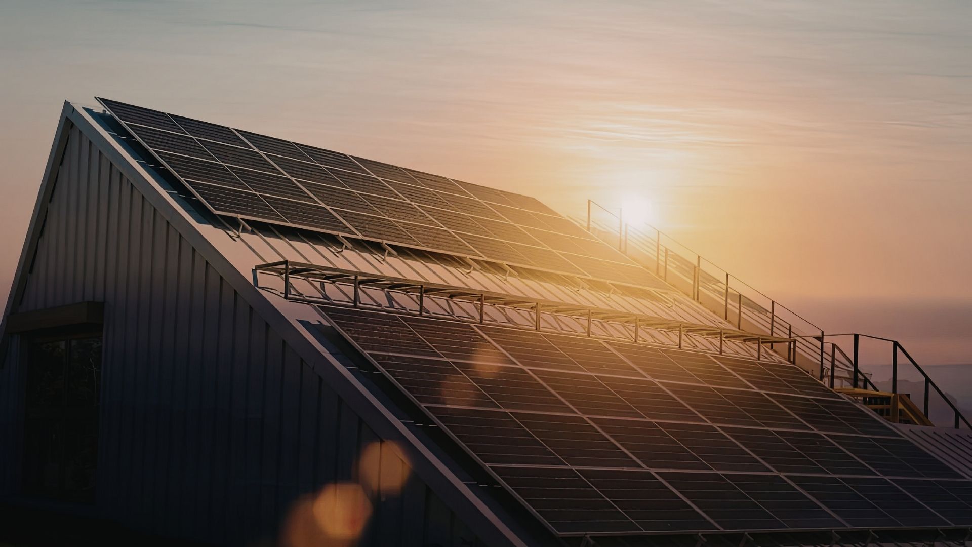 commercial Solar panel installation on roof
