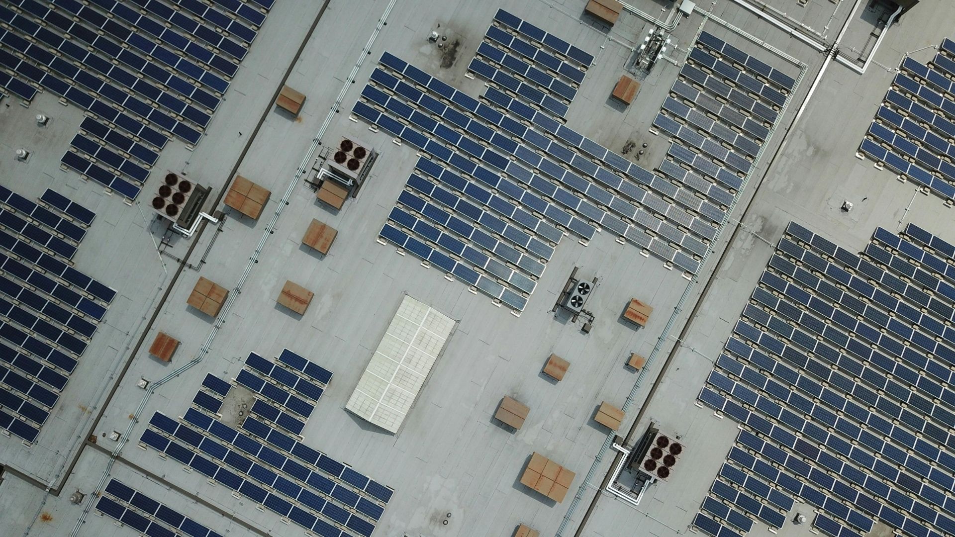 commercial Solar panel installation on roof